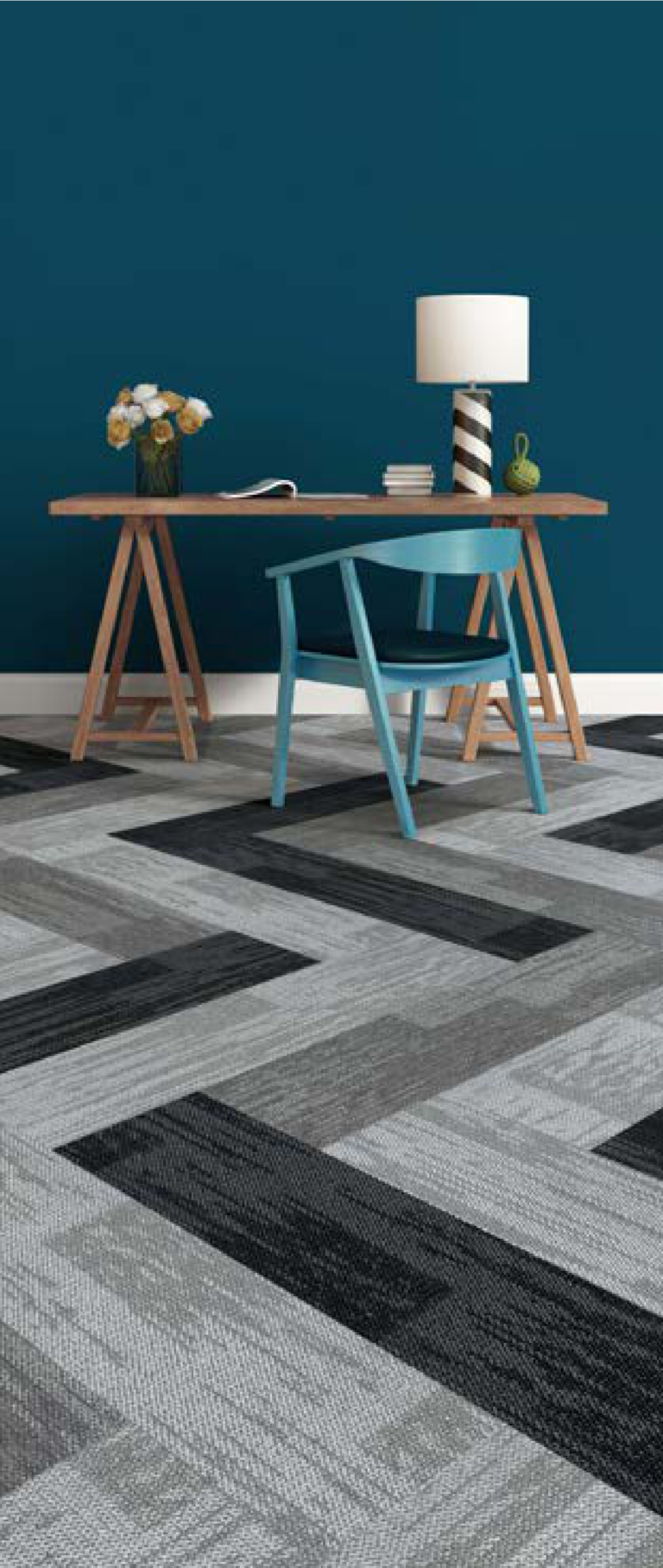 25 cm × 100 cm carpet tile plank