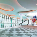 Comsan Tile modular PVC flooring installed at a pool or wet-area deck